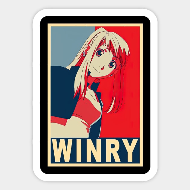 Winry Rockbell Vintage Sticker by CarolIrvine